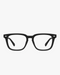 Atlas Square Optical Frames in Matte Black, front view on a light gray studio background
