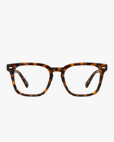 Atlas Square Optical Frames in Tortoise Brown, front view on a light gray studio background