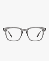 Atlas Square Optical Frames in Crystal Smoke, front view on a light gray studio background