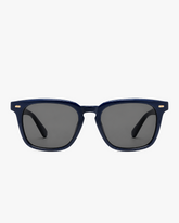 Harbor Polarized Sunglasses in Navy and Grey Polarized, front view on a light gray studio background