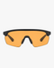 Summit Sport Shield Glasses in Amber Contrast, front view on a light gray studio background