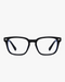 Metro Blue Light Frames in Black, front view on a light gray studio background