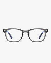 Metro Blue Light Frames in Graphite, front view on a light gray studio background