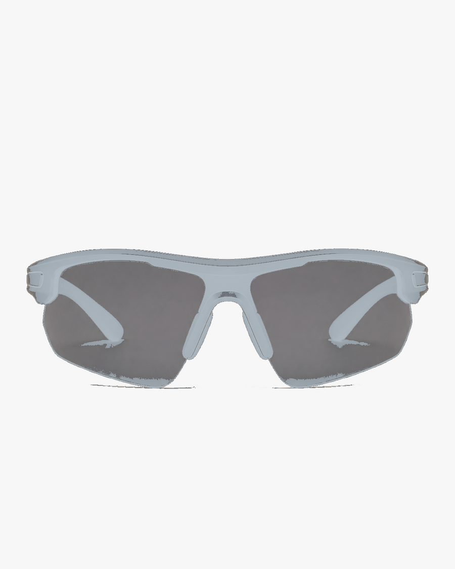 Aero Wrap Sports Glasses in Clear Training, front view on a light gray studio background