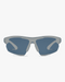 Aero Wrap Sports Glasses in Silver Mirror, front view on a light gray studio background