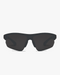 Aero Wrap Sports Glasses in Smoke Black, front view on a light gray studio background