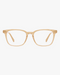 Aurora Blue Light Glasses in Champagne, front view on a light gray studio background