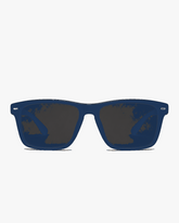 Cascade Polarized Sunglasses in Matte Navy and Grey Polarized, front view on a light gray studio background