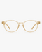 Celeste Oval Optical Frames in Champagne Crystal, front view on a light gray studio background