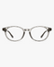 Celeste Oval Optical Frames in Gloss Black, front view on a light gray studio background