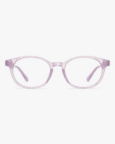 Celeste Oval Optical Frames in Soft Lilac, front view on a light gray studio background