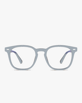 Keystone Blue Light Glasses in Clear Smoke, front view on a light gray studio background