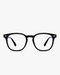Keystone Blue Light Glasses in Matte Black, front view on a light gray studio background