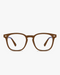 Keystone Blue Light Glasses in Walnut Tortoise, front view on a light gray studio background