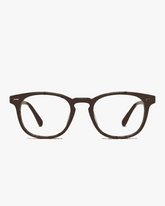Linden Reading Glasses with +1.00 magnification, front view on a light gray studio background