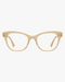 Luna Cat-Eye Optical Frames in Champagne Crystal, front view on a light gray studio background