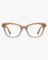 Luna Cat-Eye Optical Frames in Classic Tortoise, front view on a light gray studio background