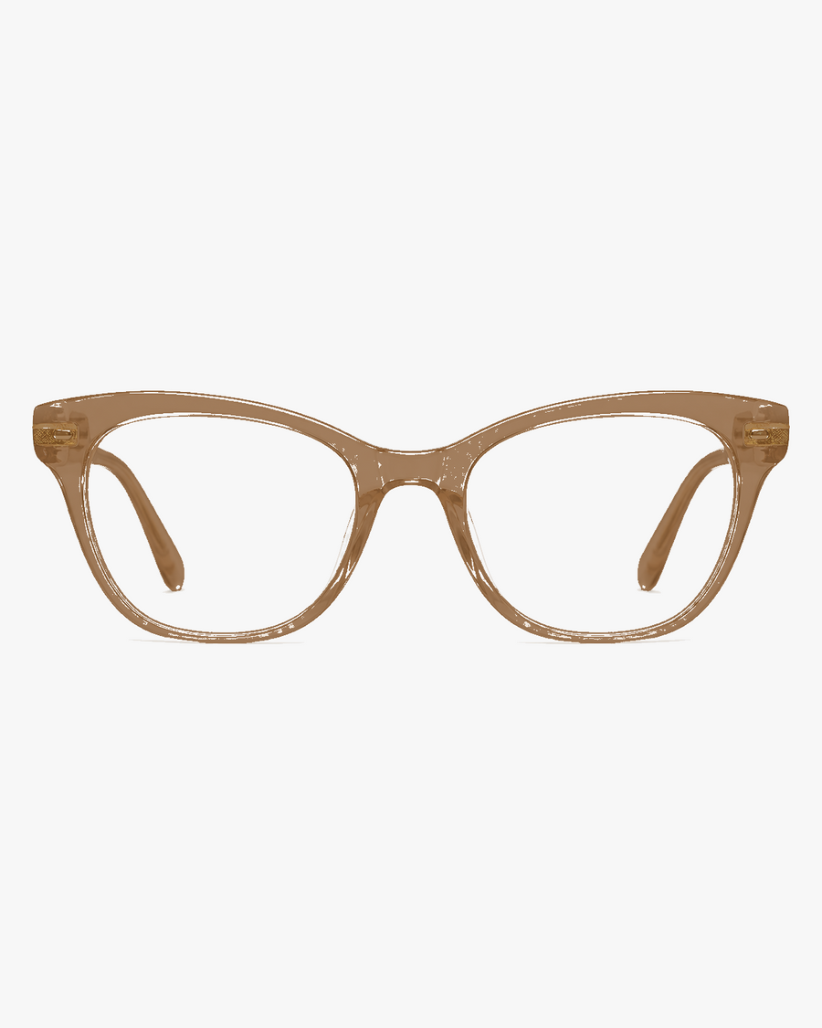 Luna Cat-Eye Optical Frames in Classic Tortoise, front view on a light gray studio background