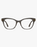 Luna Cat-Eye Optical Frames in Gloss Black, front view on a light gray studio background