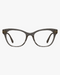 Luna Cat-Eye Optical Frames in Gloss Black, front view on a light gray studio background