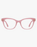 Luna Cat-Eye Optical Frames in Rose Blush, front view on a light gray studio background