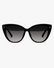 Maris Butterfly Sunglasses in Black and Smoke Gradient, front view on a light gray studio background