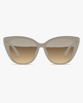 Maris Butterfly Sunglasses in Ivory and Brown Gradient, front view on a light gray studio background