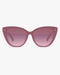 Maris Butterfly Sunglasses in Rose Crystal and Mauve, front view on a light gray studio background