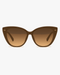 Maris Butterfly Sunglasses in Tortoise and Amber, front view on a light gray studio background