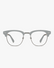 Mercer Browline Optical Frames in Navy and Silver, front view on a light gray studio background