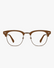 Mercer Browline Optical Frames in Tortoise and Gold, front view on a light gray studio background