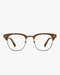 Mercer Browline Optical Frames in Tortoise and Gold, front view on a light gray studio background