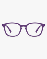 Mini Flex Kids Frames in Berry, front view on a light gray studio background