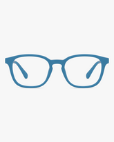 Mini Flex Kids Frames in Clear Blue, front view on a light gray studio background
