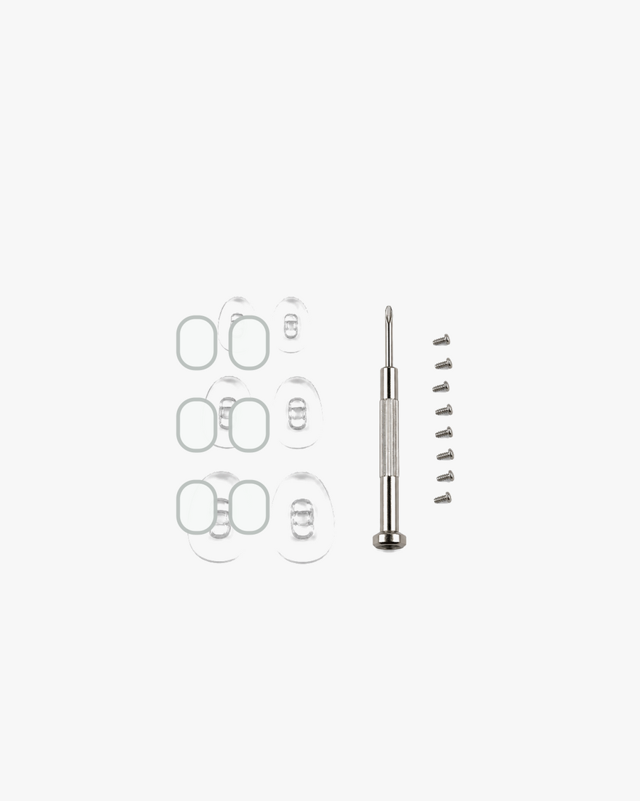 Nose Pad Repair Kit in Medium 13 mm size, front view on a light gray studio background