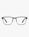 Ridge Titanium Optical Frames in Graphite Titanium, front view on a light gray studio background