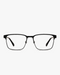 Ridge Titanium Optical Frames in Matte Black, front view on a light gray studio background