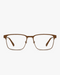Ridge Titanium Optical Frames in Tortoise Gunmetal, front view on a light gray studio background