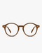 Rowan Round Optical Frames in Honey Tortoise, front view on a light gray studio background