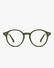 Rowan Round Optical Frames in Olive Smoke, front view on a light gray studio background