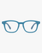 Scout Kids Optical Frames in Clear Aqua, front view on a light gray studio background