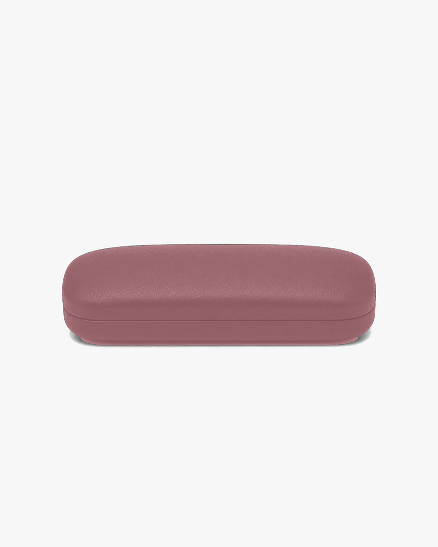 Slim Hard Glasses Case in Rose, front view on a light gray studio background