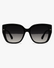 Solstice Oversized Sunglasses in Black and Gradient Smoke, front view on a light gray studio background