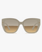 Solstice Oversized Sunglasses in Ivory and Brown Gradient, front view on a light gray studio background