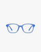 Sprout Flex Kids Blue Light Glasses in Berry Blue, front view on a light gray studio background