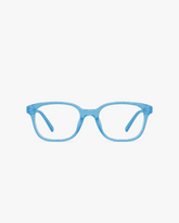 Sprout Flex Kids Blue Light Glasses in Clear Sky, front view on a light gray studio background