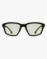 Trail Kids Sport Glasses in Black Lime, front view on a light gray studio background