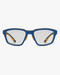 Trail Kids Sport Glasses in Blue Orange, front view on a light gray studio background