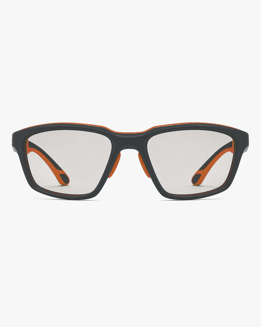 Trail Kids Sport Glasses in Red Graphite, front view on a light gray studio background