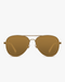 Vela Aviator Sunglasses in Rose Gold and Mauve, front view on a light gray studio background